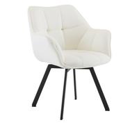 Silla de comedor de terciopelo jordi crema 59x60x81 cm