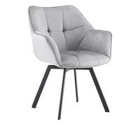 Silla de comedor de terciopelo jordi gris oscuro 59x60x81 cm