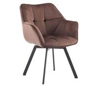 Silla de comedor de terciopelo jordi marrón 59x60x81 cm