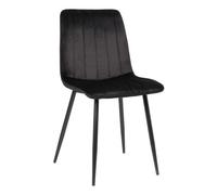 CLP Silla De Comedor Dijon En Tela o Terciopelo I Butaca De Salón Moderna con Base De Metal, Color:Negro, Material:Terciopelo