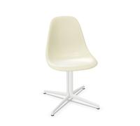 Silla de comedor Eames de fibra de vidrio DSL color pergamino/blanco liso
