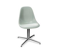 Silla de comedor Eames de fibra de vidrio DSL, color verde espuma de mar y Cromo