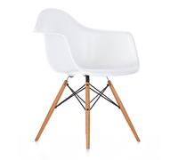 Silla de Comedor Eames Plastic DAW Blanco/ Arce Dorado
