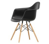 Silla de Comedor Eames Plastic DAW Negro Intenso/arce Dorado