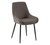 Silla de comedor elmira de terciopelo antracita 53x50x86 cm