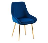 Silla de comedor elmira de terciopelo azul oscuro 53x50x86 cm
