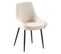 Silla de comedor elmira de terciopelo crema 53x50x86 cm