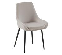 Silla de comedor elmira de terciopelo gris 53x50x86 cm