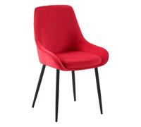 Silla de comedor elmira de terciopelo rojo 53x50x86 cm