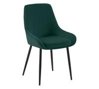 Silla de comedor elmira de terciopelo verde 53x50x86 cm
