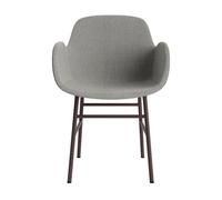Silla De Comedor Form Con Reposabrazos Tapizada Grupo 2 Gris Cálido/Acero