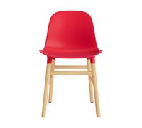 Silla de Comedor Form Rojo Brillante/roble
