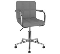 Silla de Comedor giratoria Tela Gris Claro, giratoria 360 Grados con Mecanismo de Gas, Silla de Cocina Moderna y Elegante, Asiento Acolchado Resistente, Altura Ajustable, para Comedor y Cocina