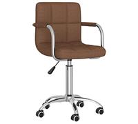 Silla de comedor giratoria tela marrón, de oficina giratoria con elevación de gas, asiento acolchado giratorio 360 grados, silla de cocina moderna para comedor, oficina en casa, sala de estar