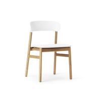 Silla de Comedor Herit Tapizada en Cuero Roble/ Blanco