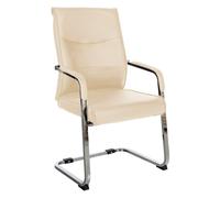 Silla de comedor hobart simil cuero crema 60x55x105 cm