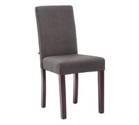 CLP Silla De Salón Comedor Ina Acolchada En Tela I Silla De Sala De Espera con Base 4 Patas De Madera, Color:Gris Oscuro, Color del Marco:Cappuccino