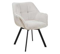 Silla de comedor jordi con tapizado de pana crema 59x60x81 cm