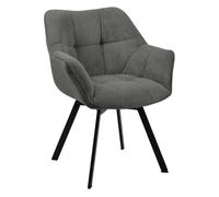 Silla de comedor jordi con tapizado de pana gris oscuro 59x60x81 cm