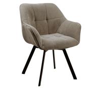 Silla de comedor jordi con tapizado de pana marrón 59x60x81 cm