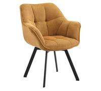 Silla de comedor jordi con tapizado de pana naranja 59x60x81 cm