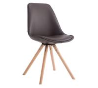 Silla de comedor laval rund simil cuero marrón 55.5x47.5x83.5 cm