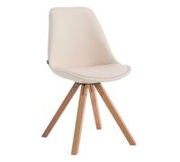 Silla de comedor laval square simil cuero crema 55.5x47.5x83.5 cm