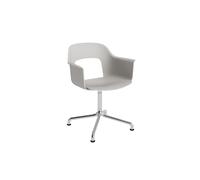 Silla de comedor Layout 251 con reposabrazos y asiento giratorio, gris nube/ Aluminio