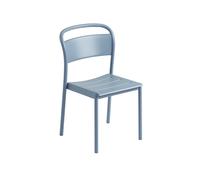 Silla de Comedor Lineal de Acero Azul Pálido