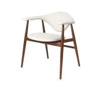 Silla De Comedor Masculo Tapizada En Liso 0026 Con Patas En Nuez