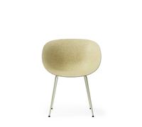 Silla de Comedor Mate con Reposabrazos Crema/acero/cáñamo