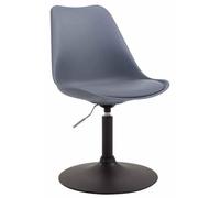 Silla de Comedor Maverick con Estructura de Plástico I Silla de Espera con Asiento de Cuero Sintético I Silla de Visita Regulable en Altura, Color:Gris, Color del Marco:Negro