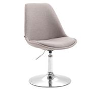 CLP Silla De Comedor Maverick Tapizada En Tela I Butaco De Salón Regulable en Altura & Giratoria I, Color:Gris, Color del Marco:Cromado