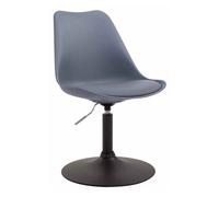 Silla de Comedor Maverick con Estructura de Plástico I Silla de Espera con Asiento de Cuero Sintético I Silla de Visita Regulable en Altura, Color:Gris, Color del Marco:Negro