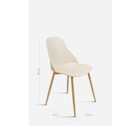 Silla de Comedor Moderna Berlín Color Crema de Metal y Madera - CONJUNTO: Pack 2