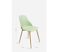 Silla de Comedor Moderna Berlín Color Verde de Metal y Madera - CONJUNTO: Pack 4