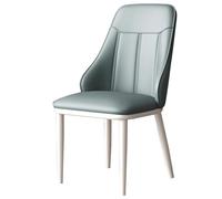 Silla De Comedor Moderna con Patas Metálicas Silla De Cuero Tapizada Sin Brazos Sillas Auxiliares De Estilo Nórdico para Salón, Comedor, Cocina O Restaurante(Blauw,A)