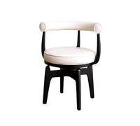 Silla de comedor moderna de mediados de siglo, silla de cocina de madera con brazos, marco de madera maciza, funcionalidad giratoria de 360°