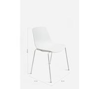 Silla de Comedor Moderna Milán Color Blanco de Metal - CONJUNTO: Pack 4