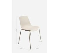 Silla de Comedor Moderna Milán Color Crema de Metal - CONJUNTO: Pack 4