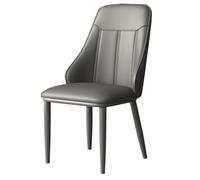 Silla De Comedor Moderna Silla De Cuero Tapizada Sin Brazos Sillas Auxiliares De Estilo Nórdico con Patas Metálicas para Salón, Comedor, Cocina O Restaurante(Dark Gray,B)