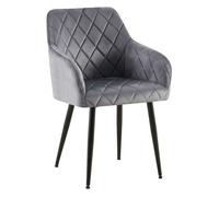 Silla de comedor monett de terciopelo gris oscuro 61x53x83 cm