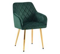 Silla de comedor monett de terciopelo verde 61x53x83 cm