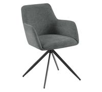 Silla de comedor olema tapizada en tela gris 62x56x81 cm