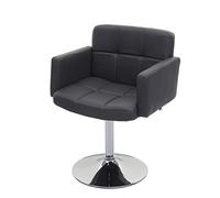 Silla de comedor Orlando, silla de cocina, silla giratoria, piel sintética, color gris