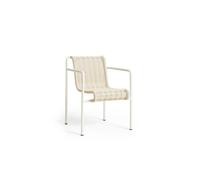 Silla de Comedor Palissade de Cuerda con Reposabrazos en Crema y Blanco