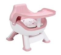 Silla de Comedor para beb con Respaldo, Cojn Acstico, Proteccin de la Columna Vertebral, rea de Asiento Grande para Alimentacin en el Suelo de los Nios (Rosa