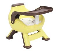 Silla de Comedor para beb con Respaldo, Cojn Acstico, Proteccin de la Columna Vertebral, rea de Asiento Grande para Alimentacin en el Suelo de los Nios (Amarillo