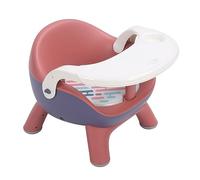 Silla de Comedor para Bebés, Silla de Alimentación para Niños Pequeños, Patas Estables, Placa Desmontable, Sonido de Pitido con Cojín Suave para Entretenimiento (coral)