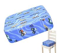 Silla de comedor para niños pequeños, asiento elevador para mesa de comedor, cojín elevador portátil de viaje para bebés y niños, cojín grueso lavable con 2 correas ajustables y hebilla de seguridad